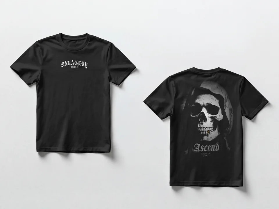 Savagery apparel — black tees made in Eugene, Oregon